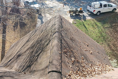 Gutter Cleaning in Simpsonville, South Carolina - Lots of roof debris!